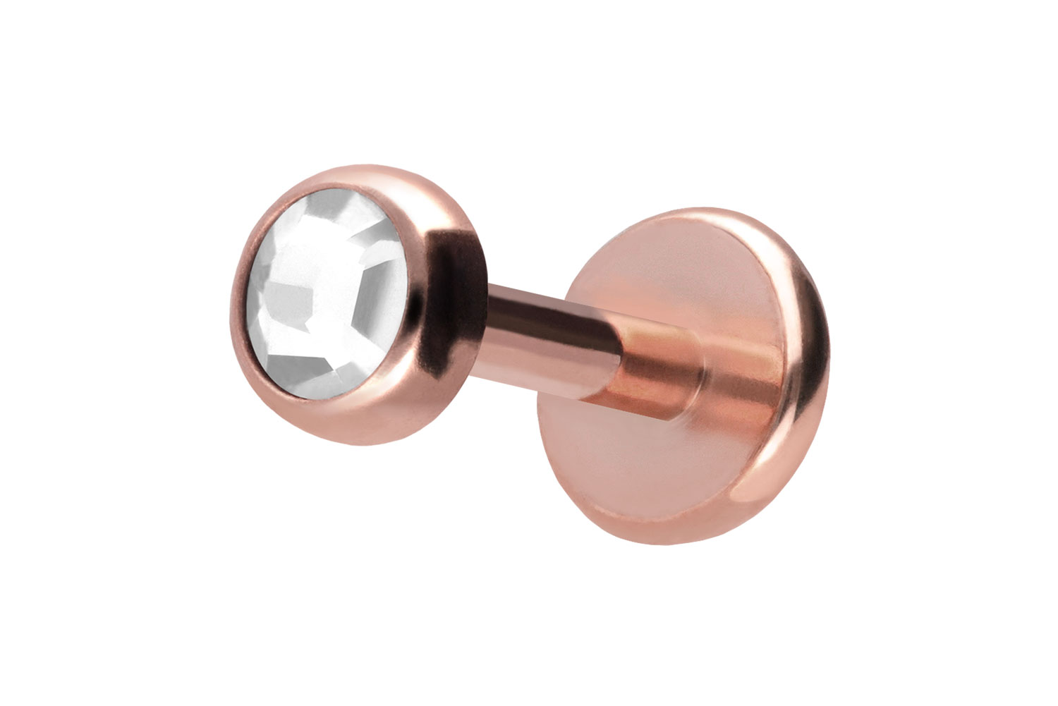 Titan Labret Piercing mit Push Fit KRISTALLDISC